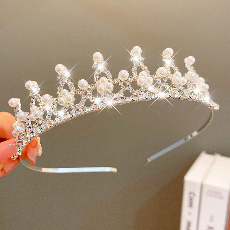 kids silver Diamante Tiara headband