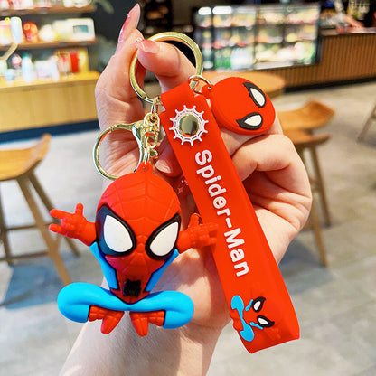 cute super hero model key chain, student backpack decoration