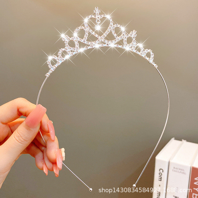 kids silver Diamante Tiara headband