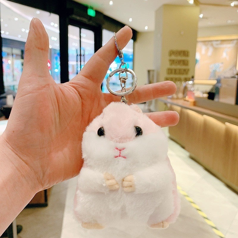 Cartoon  plush Keychain, Cute doll pendant metal keyring