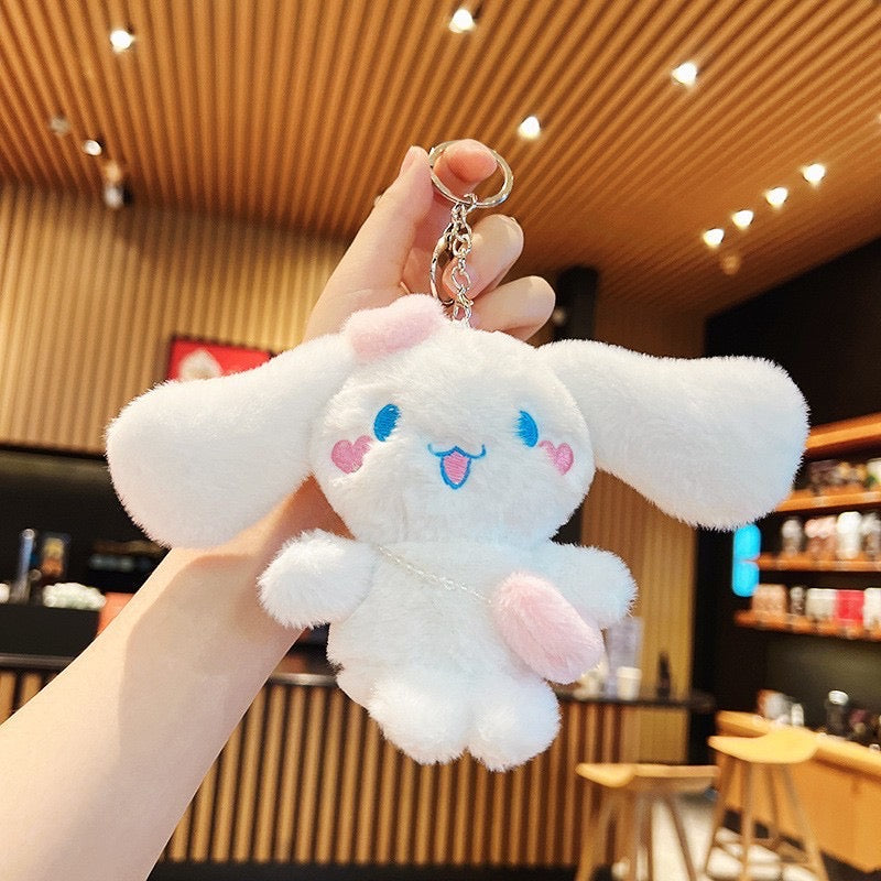 Cartoon  plush Keychain, Cute doll pendant metal keyring