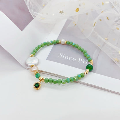 green pearl agate bracelet