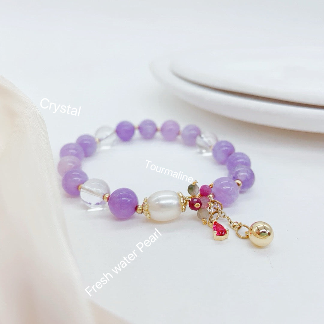 Purpler crystal Tourmaline Bracelet