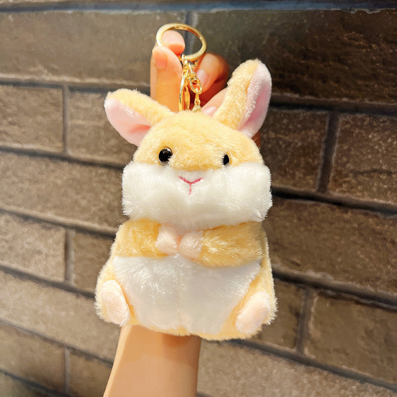 Cartoon  plush Keychain, Cute doll pendant metal keyring