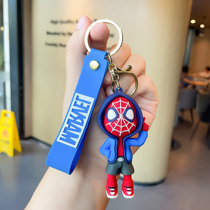 cute super hero model key chain, student backpack decoration