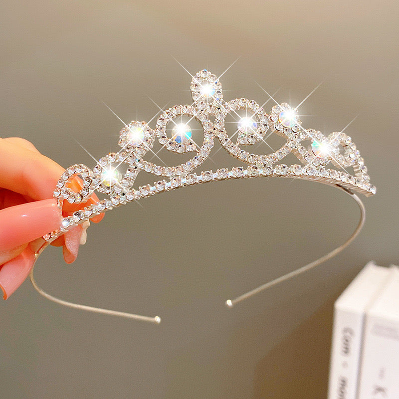 kids silver Diamante Tiara headband