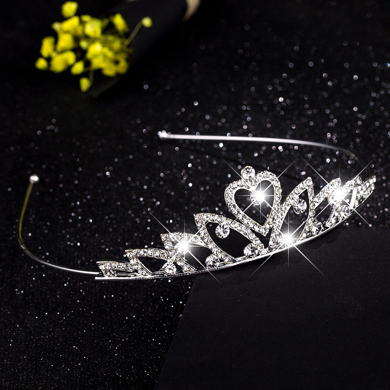 kids silver Diamante Tiara headband