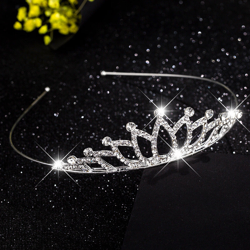 kids silver Diamante Tiara headband