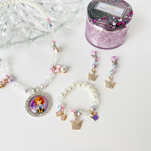 Princess Sofia Necklace earrings  bracelet Jewellery set